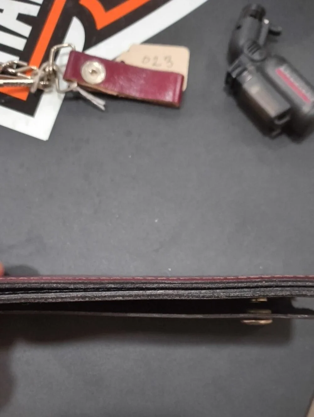 Vintage Harley-Davidson Burgundy and Red Leather Chain Wallet